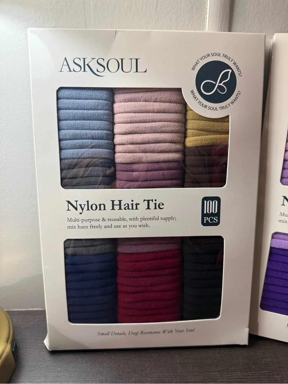 2 box Kids Nylon Hair Tie Set — Pink & Purple Multi-Pack 200 Pcs